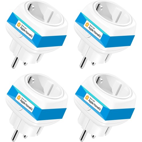 meross Alexa WiFi Socket Mini Pack of 4 Works with Apple HomeKit, Smart Socket with Voice and Remote Control, WiFi Smart Plug with Timer, No Hub Required, 10 A