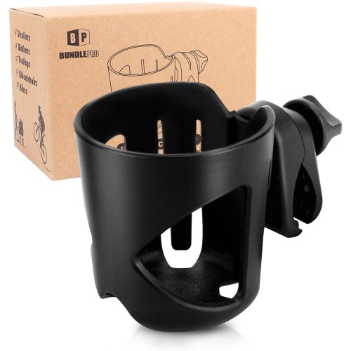 BUNDLEPRO Stroller Cup Holder, Universal Drink Holder for Bikes, Trolleys or Walkers Fits Most Cups