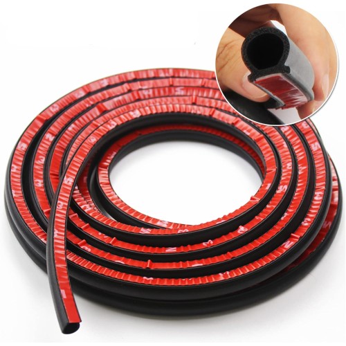 5M Car Door Rubber Seal Rubber Profile D-shaped Door Seal Car Door Edge Protection Car Door Seal 10 x 10 mm