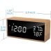 Flysocks LED Alarm Clock Digital Alarm Clock, Voice Control, Date, Temperature And Humidity Table Clock, Suitable For Tables, Living Rooms, Children's Rooms And Offices