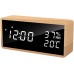 Flysocks LED Alarm Clock Digital Alarm Clock, Voice Control, Date, Temperature And Humidity Table Clock, Suitable For Tables, Living Rooms, Children's Rooms And Offices