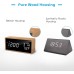 Flysocks LED Alarm Clock Digital Alarm Clock, Voice Control, Date, Temperature And Humidity Table Clock, Suitable For Tables, Living Rooms, Children's Rooms And Offices