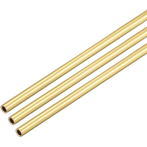 sourcing map Brass Round Tube 300mm Length 1mm OD 0.2mm Wall Thickness Seamless Straight Pipe 3pcs