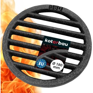 KOTARBAU Fireplace Grate, Diameter 18 cm, Round Grate, Fireplace, Ash Grate, Table Grate, Stove Grate, Fireplace, Replacement Parts, Accessories, Cast Iron Grate, Oven Grate, Grill Fireplace, Round