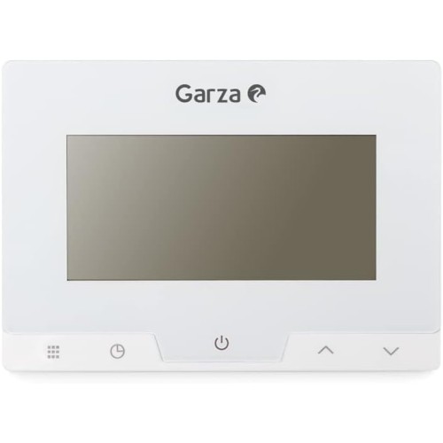Garza - Programmable Digital Thermostat for Boiler and Heater, Chronothermostat Touch Temperature Controller, White, 20 x 80 x 120 mm
