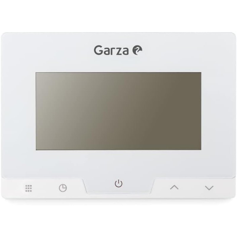 Garza - Programmable Digital Thermostat for Boiler and Heater, Chronothermostat Touch Temperature Controller, White, 20 x 80 x 120 mm