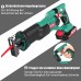 Hychika Reciprocating Saw, 18 V Cordless Reciprocating Saw With 2 x 2000 mAh Batteries, Variable Speed From 0 to 2800 RPM, 4 Saw Blades, Quick Charger, LED Light, Ideal For Cutting Wood And Metal