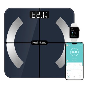Renpho Body Fat Bathroom Scales, Bluetooth Personal Scales with App, Smart Digital Scales for Body Fat, BMI, Weight, Muscle Mass, Water, Protein, Skeletal Muscle, Bone Weight and BMR, Black