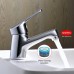 Ibergrif Single Lever Bathroom Mixer Tap with 40 cm Cold Hot Water 3/8 Inch Hoses Washbasin Mixer Tap Easy Assembly Bathroom Installations for Sink Bathroom Tap Brass Chrome