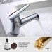 Ibergrif Single Lever Bathroom Mixer Tap with 40 cm Cold Hot Water 3/8 Inch Hoses Washbasin Mixer Tap Easy Assembly Bathroom Installations for Sink Bathroom Tap Brass Chrome