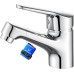 Ibergrif Single Lever Bathroom Mixer Tap with 40 cm Cold Hot Water 3/8 Inch Hoses Washbasin Mixer Tap Easy Assembly Bathroom Installations for Sink Bathroom Tap Brass Chrome