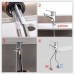 Ibergrif Single Lever Bathroom Mixer Tap with 40 cm Cold Hot Water 3/8 Inch Hoses Washbasin Mixer Tap Easy Assembly Bathroom Installations for Sink Bathroom Tap Brass Chrome