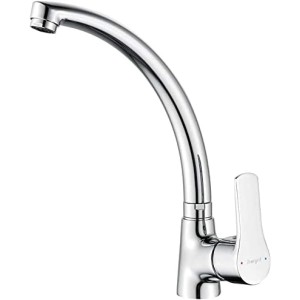 Ibergrif Kitchen Tap 360° Rotation Mixer Tap with 40 cm Cold Hot Water 3/8 Inch Hoses, Kitchen Tap High Single Lever Easy Installation Sink Mixer Tap Chrome Kitchen Sink Brass