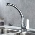 Ibergrif Kitchen Tap 360° Rotation Mixer Tap with 40 cm Cold Hot Water 3/8 Inch Hoses, Kitchen Tap High Single Lever Easy Installation Sink Mixer Tap Chrome Kitchen Sink Brass