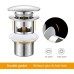 Ibergrif Brass Sink Waste with Overflow - Universal 41-50mm Pop Up Drain Plug with Chrome Adapter, Waterproof, Anti-Clogging Model M20502