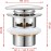 Ibergrif Brass Sink Waste with Overflow - Universal 41-50mm Pop Up Drain Plug with Chrome Adapter, Waterproof, Anti-Clogging Model M20502