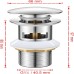 Ibergrif Brass Sink Waste with Overflow - Universal 41-50mm Pop Up Drain Plug with Chrome Adapter, Waterproof, Anti-Clogging Model M20502