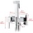 Ibergrif M22011 Flush-Mounted Square Toilet Bidet Hand Shower Set with Shower and Holder, Hose, Hot and Cold Water, Chrome, Silver