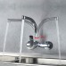 Ibergrif Kitchen Tap Wall Mounted 360° Rotation - Mixer Tap with Adjustable Mounting Hole (130 mm - 170 mm), Kitchen Tap Easy Installation Wall Tap Sink Chrome Single Lever Mixer Tap Brass