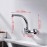 Ibergrif Kitchen Tap Wall Mounted 360° Rotation - Mixer Tap with Adjustable Mounting Hole (130 mm - 170 mm), Kitchen Tap Easy Installation Wall Tap Sink Chrome Single Lever Mixer Tap Brass