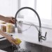 Ibergrif M22129-9 Kitchen Tap with Shower Single Lever Sink Mixer Tap with Grey Flexible Spout Chrome