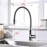Ibergrif M22129-9 Kitchen Tap with Shower Single Lever Sink Mixer Tap with Grey Flexible Spout Chrome