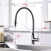 Ibergrif M22129-9 Kitchen Tap with Shower Single Lever Sink Mixer Tap with Grey Flexible Spout Chrome