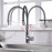 Ibergrif M22129-9 Kitchen Tap with Shower Single Lever Sink Mixer Tap with Grey Flexible Spout Chrome