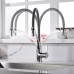 Ibergrif M22129-9 Kitchen Tap with Shower Single Lever Sink Mixer Tap with Grey Flexible Spout Chrome
