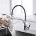 Ibergrif M22129-9 Kitchen Tap with Shower Single Lever Sink Mixer Tap with Grey Flexible Spout Chrome