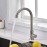 Ibergrif M18703 Cold Water Kitchen Tap Only Single Lever 360° Swivel Stainless Steel Water Saving Simple Modern Design