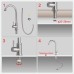Ibergrif M18703 Cold Water Kitchen Tap Only Single Lever 360° Swivel Stainless Steel Water Saving Simple Modern Design