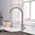 Ibergrif M18703 Cold Water Kitchen Tap Only Single Lever 360° Swivel Stainless Steel Water Saving Simple Modern Design