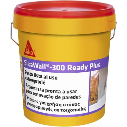 SIKA - Ready to use paste - SikaWall-300 Ready Plus - White - For smoothing and regularization of interior walls in plaster, concrete, mortar and old paints -7 kg