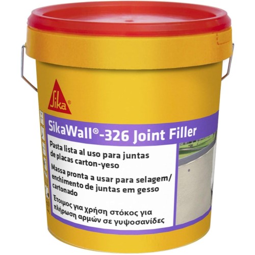 SIKA - Plaster paste - SikaWall 326 Joint Filler - White - Ready to use for filling and smoothing joints on plasterboard walls - Adhere and hide joint tapes - 7 kg