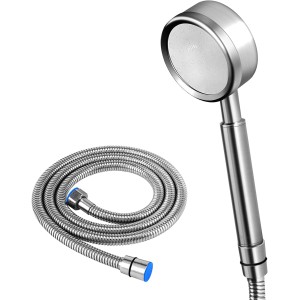 AOKKR Shower Head Bathroom High Pressure Shower Head Hand Shower with 1.5 m Shower Hose and Shower Head Holder, Stainless Steel 18/10 Large Rainfall Water-Saving Filter