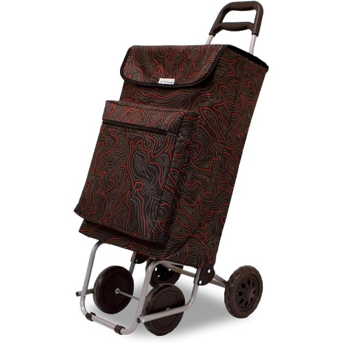 Amig - Einkaufstrolley | 22 x 40 x 106 cm | Stabiler Einkaufswagen mit Kühlfach | Große Kapazität 48 L | Handwagen mit Rollen abnehmbare Tasche | Max Belastung 15 kg | Farbe: Schwarz