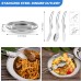 Odoland Camping Crockery Set, Cooking Set Pots with 0.8 L Tea Kettle, Camping Cutlery and Cup, Lightweight Aluminium Camping Pots, Foldable Cookware for Outdoor Cooking