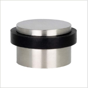 EVI Herrajes I-140 - Door stop, ADHESIVE, finish matt inox (Stainless steel) black rubber