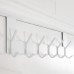 WEBI Door Hook for Hanging, Door Coat Rack with 6 Hooks, Door Hanger, Clothes Hook, Door, Door Hook Rail, White