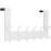 WEBI Door Hook for Hanging, Door Coat Rack with 6 Hooks, Door Hanger, Clothes Hook, Door, Door Hook Rail, White