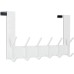 WEBI Door Hook for Hanging, Door Coat Rack with 6 Hooks, Door Hanger, Clothes Hook, Door, Door Hook Rail, White