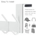 WEBI Door Hook for Hanging, Door Coat Rack with 6 Hooks, Door Hanger, Clothes Hook, Door, Door Hook Rail, White