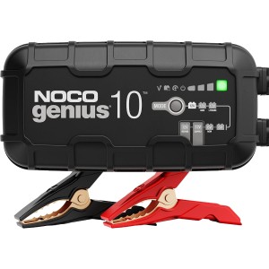Noco Genius10 зарядно устройство за батерии, напълно автоматично и интелигентно, с 10 ампера зарядна мощност за 6 V и 12 V батерии