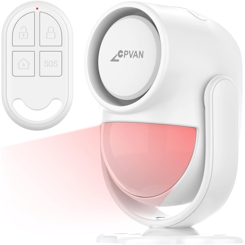 CPVAN Motion Sensor with Siren, white