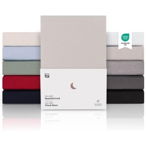 Blumtal® Premium Fitted Sheet, 90 x 200 cm, Set of 2, Jersey, Oeko-Tex Certified Bed Sheet, 90 x 200 cm, 100% Cotton, Fitted Sheet 90 x 200 cm for Mattresses up to 25 cm, 90 x 200 cm, Grey