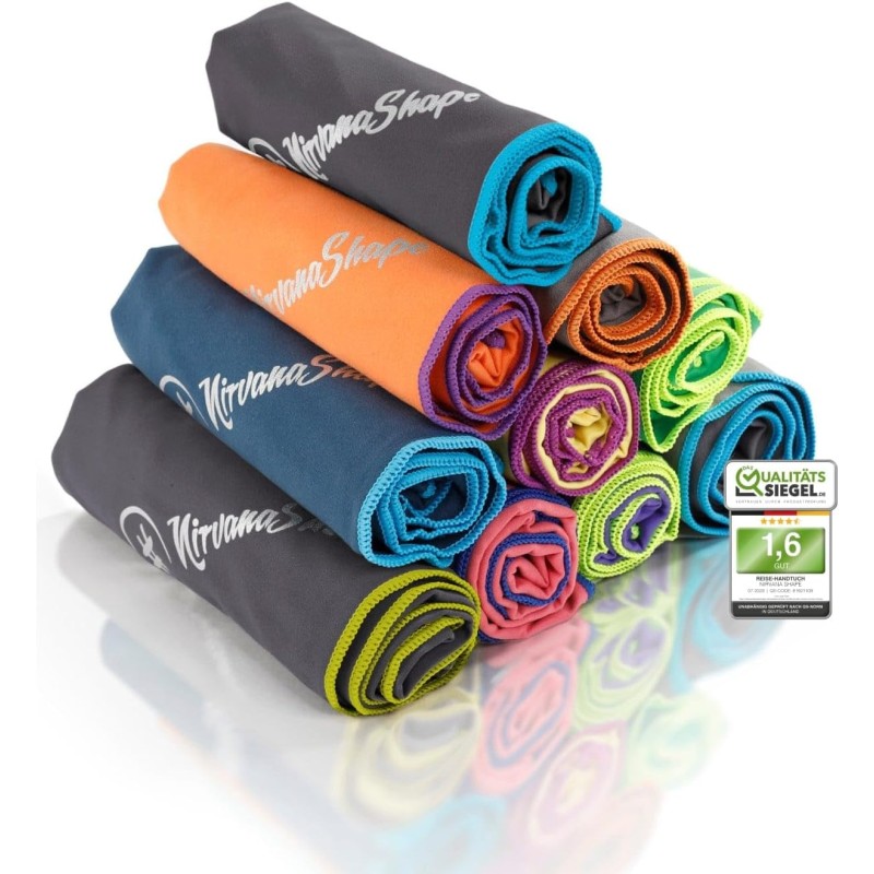 NirvanaShape Microfibre Towel – Travel Towel, Bath Towel for Holidaymakers in Many Colours – Compact, Quick-Drying Microfibre Towels as Beach Towel, Sports Towel – for Travel, Camping, Sports