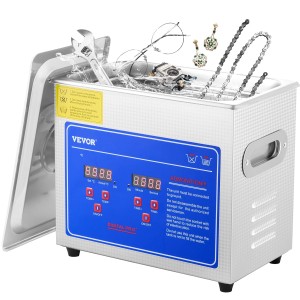 VEVOR Ultrasonic Cleaner 3L Cleaner Ultrasonic Device Ultrasonic Cleaner with Heating Digital Timer for Glasses Jewellery False Teeth Coins