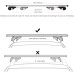 Amazon Basics 2 Pack Black Silver Roof Bars with Cross Bars - Fits up to 126cm Between Raised Side Rails with Gap