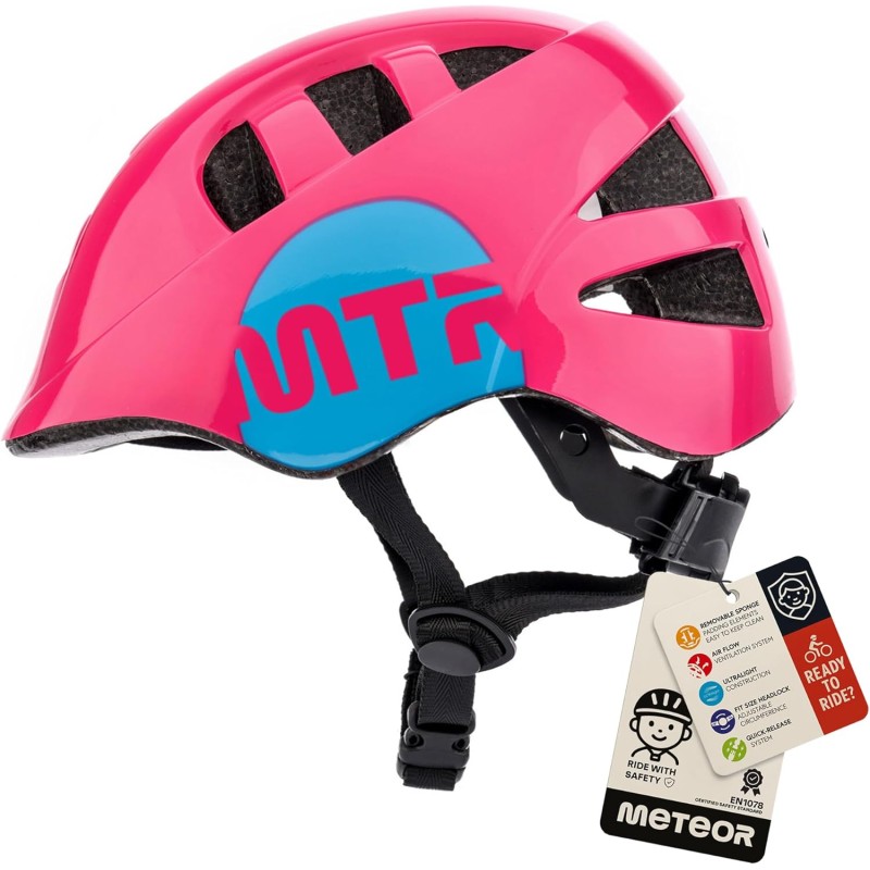 meteor Kinderfahrradhelm ab 1 Jahr – Kinderhelm mit verstellbarem Headlock waschbarem Innenfutter - leichtes und Robustes fahrradhelm Design für kleine Abenteurer & Entdecker